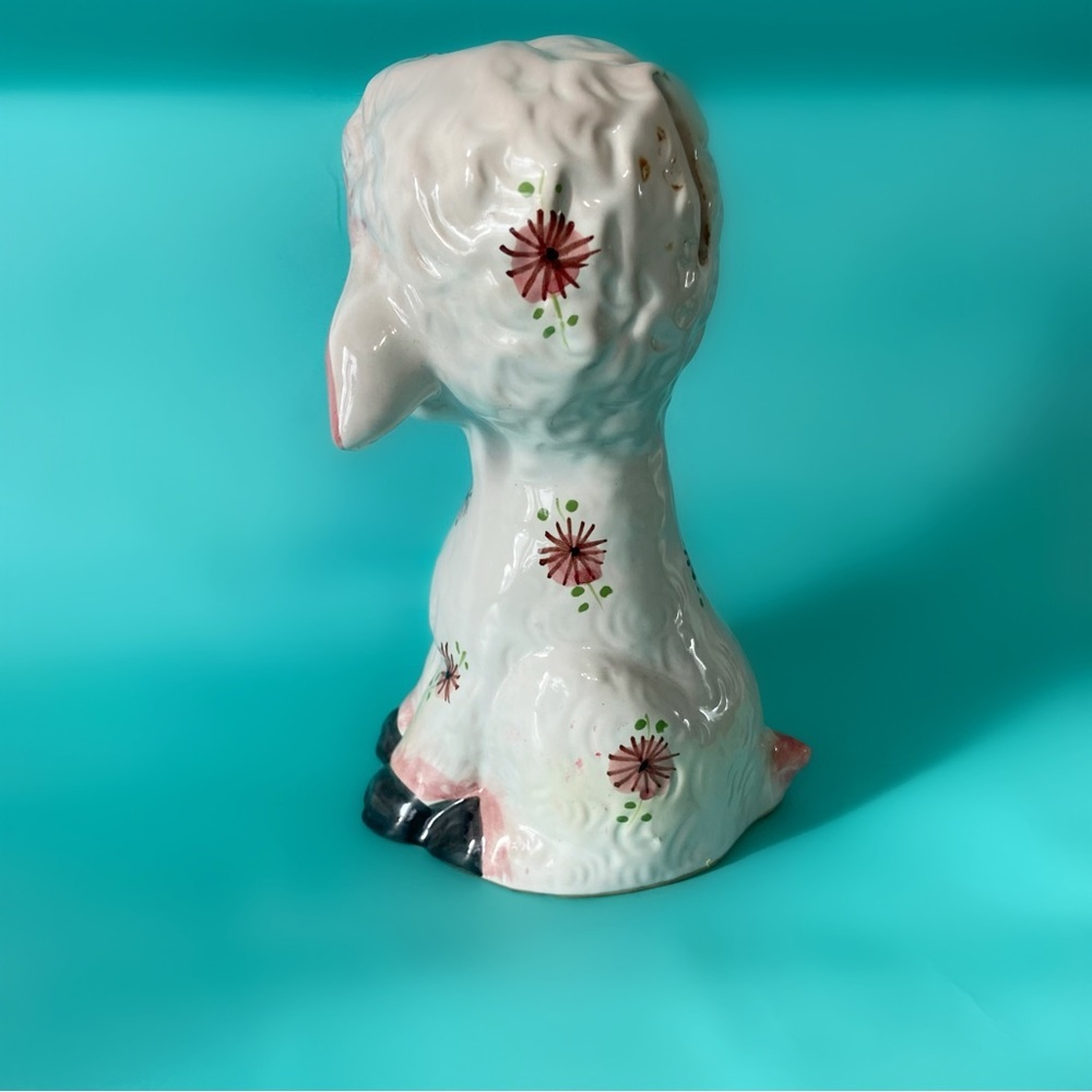 Vintage 70s lamb sheep Italian ceramic piggy bank home decor figurine boho - Picture 4 of 5